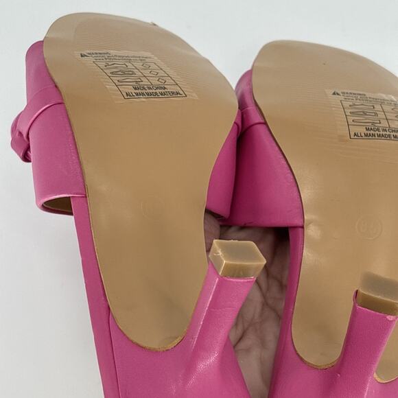 Rampage Shoes Womens Size 8.5 Pink Open Toe Heel Aubrie-22L Chain Slide Sandals - Picture 9 of 9